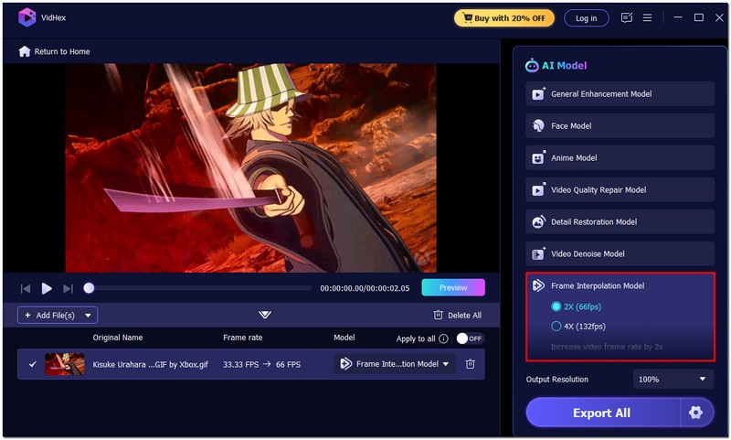 Clique em Interpolação de Quadros Ai