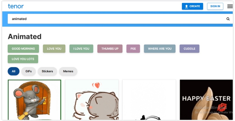 GIF animado do Tenor