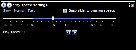 Configurações de velocidade do reprodutor de mídia