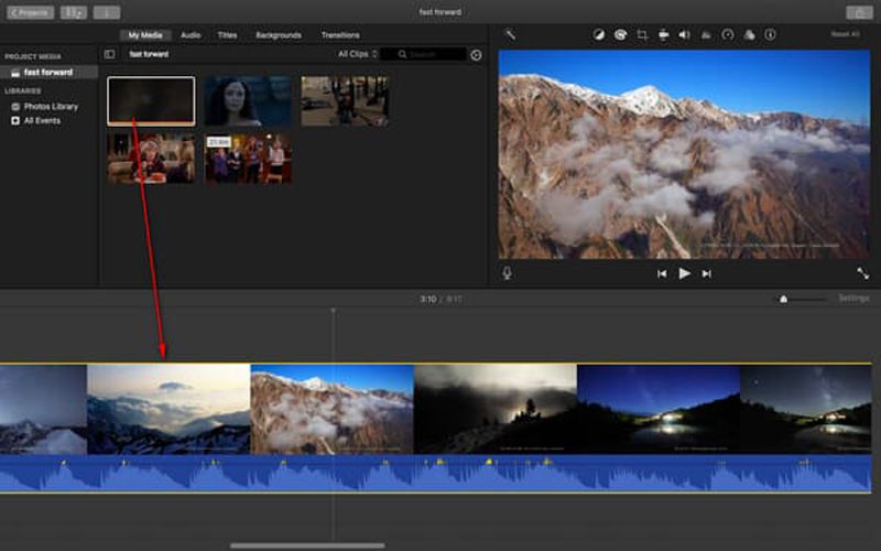 Adicionar arquivos no iMovie mac