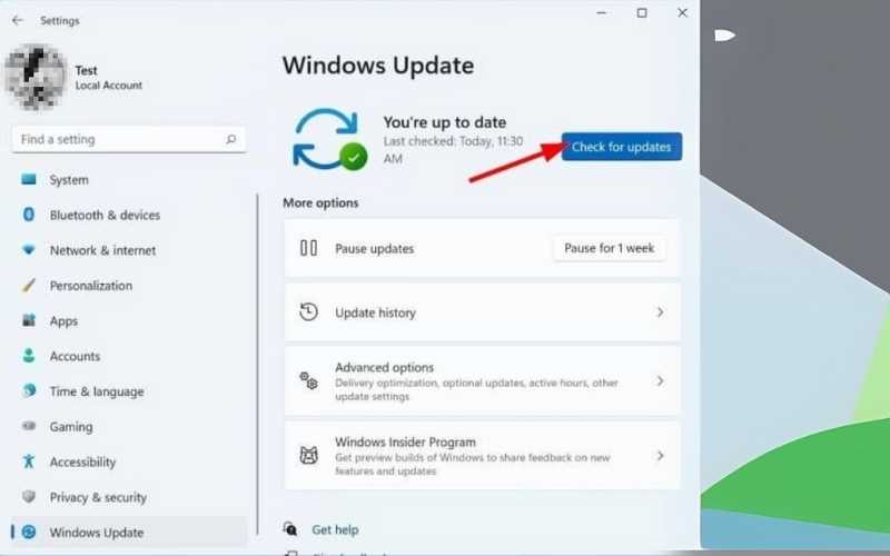 Selecione Windows Update
