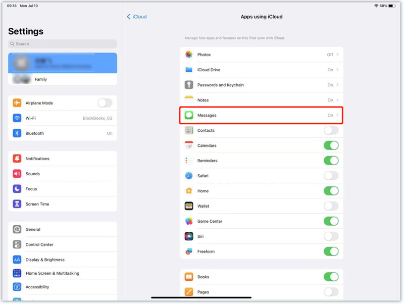 Sincronize mensagens do iPhone para o iPad com o iCloud