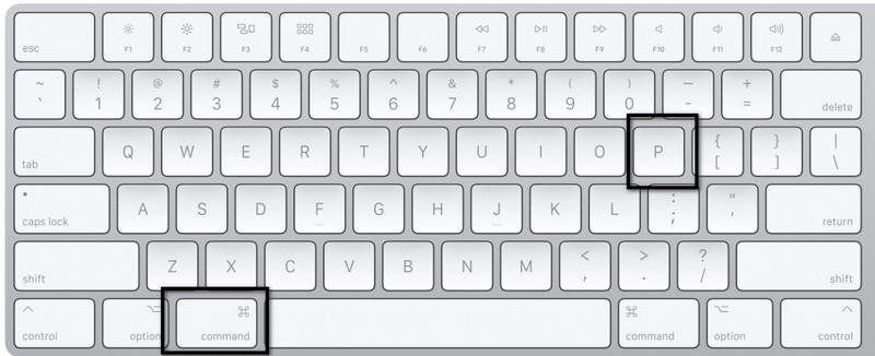 Command+P no Mac