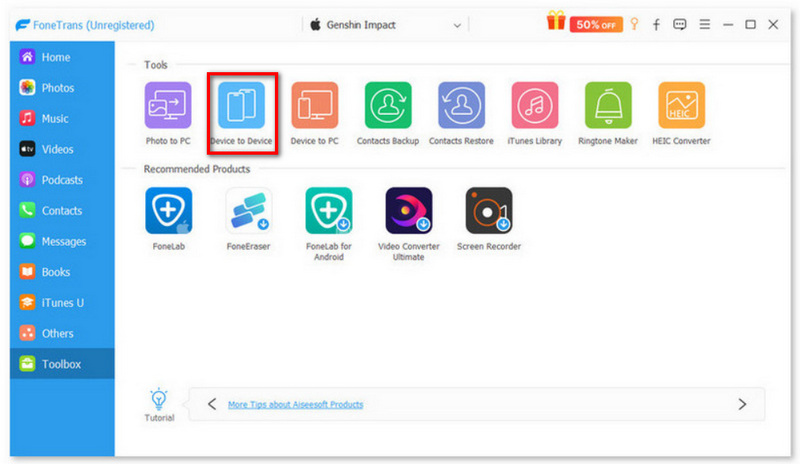 Selecione o dispositivo para o dispositivo