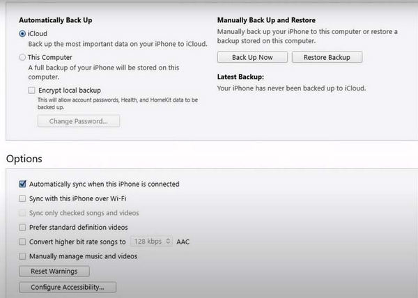 Backup de contatos do iTunes