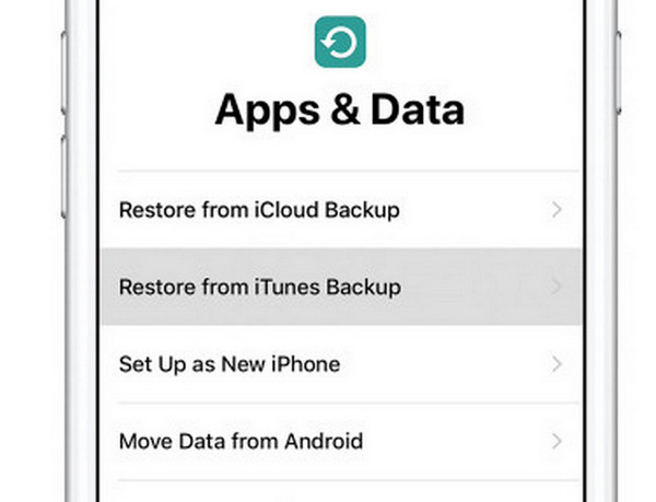 Definir restauração do backup do iTunes