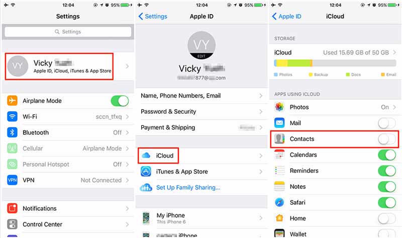 Backup de contatos do iPhone com o iCloud