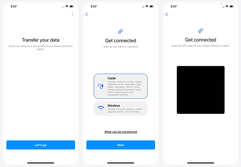 Conecte o iPhone ao Smart Switch do seu Samsung Phone