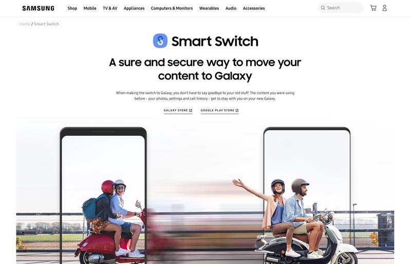 Aplicativo oficial do Samsung Smart Switch