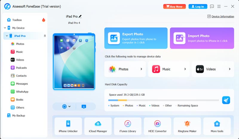 Conecte o iPad Pro ao PC com o Foneease