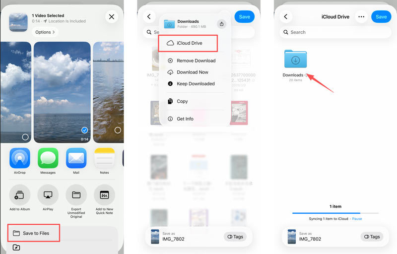 Salvar vídeos do iPhone no iCloud Drive