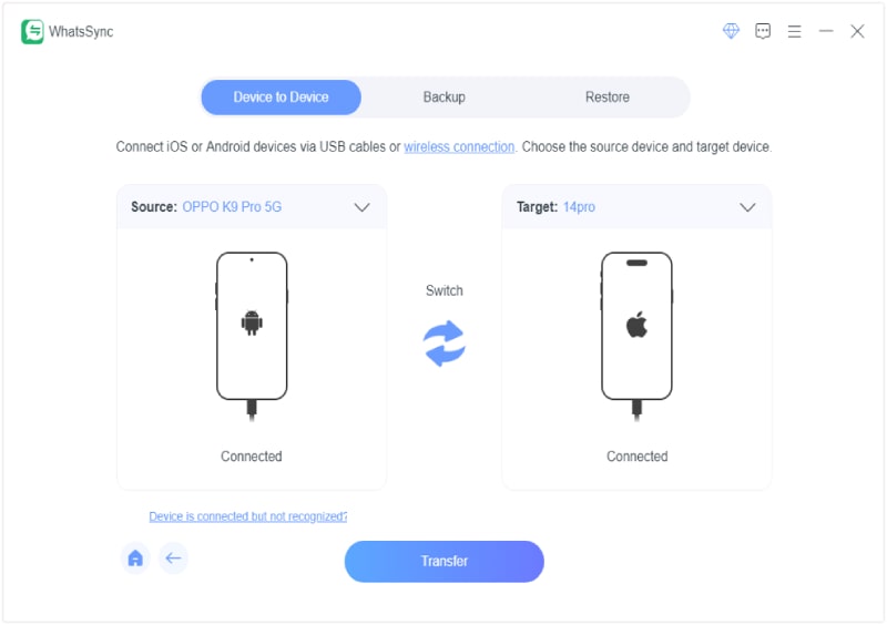 Escolha o dispositivo