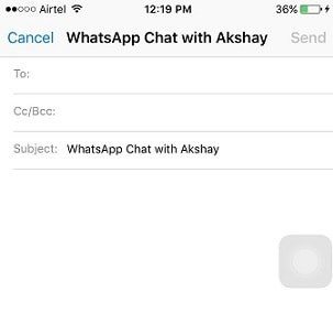 Transferir WhatsApp via e-mail