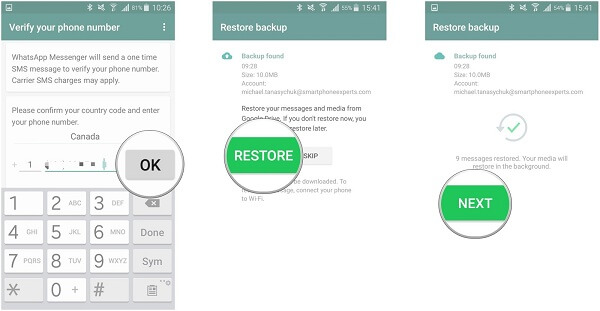 Restaurar WhatsApp Google