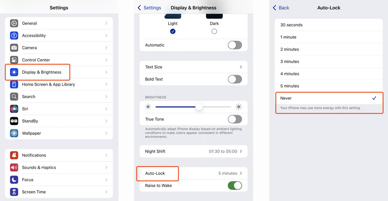 Desativar o bloqueio automático no iPhone iOS 18