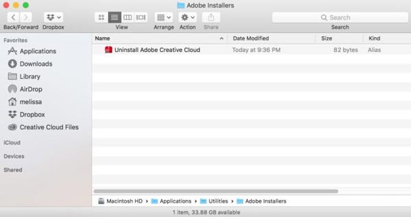 Desinstalar a Creative Cloud