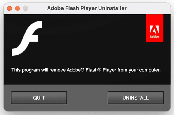 Desinstalador do Adobe Player