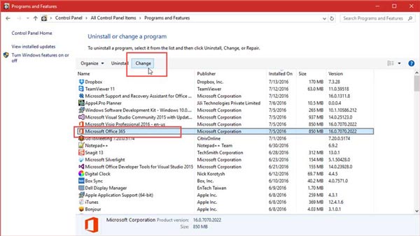 Adicionar Remover Microsoft Office
