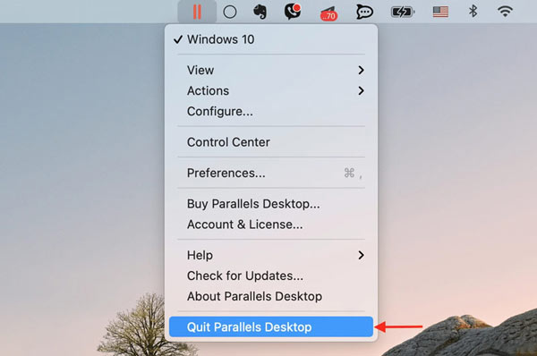 Sair do Parallels Desktop para Mac