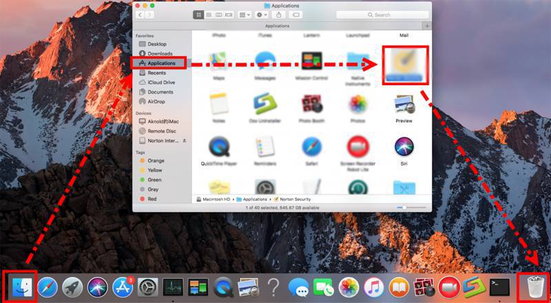 Desinstale o driver da impressora para a lixeira do Mac