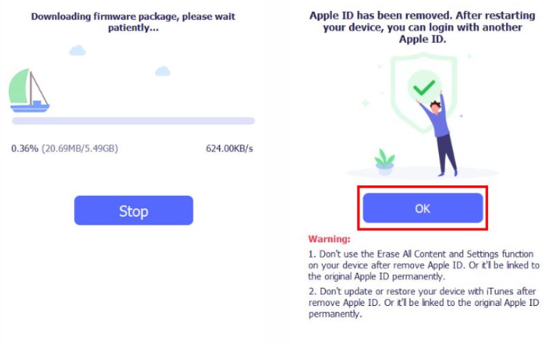 Remover link do ID Apple