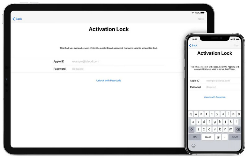 Credenciais de ID Apple da tela de bloqueio de ativação