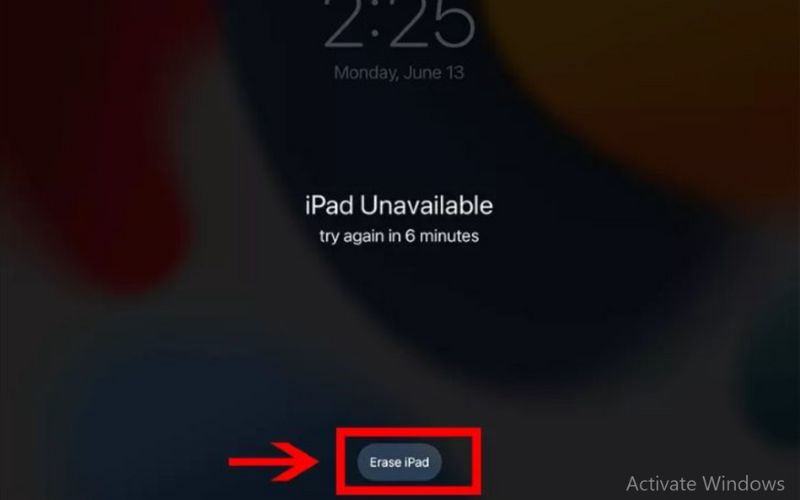 Toque em Apagar iPad