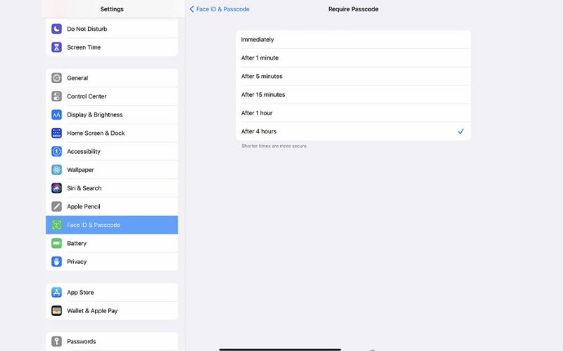 Habilitar senha do Face ID