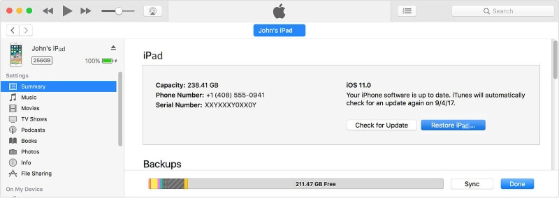 Desbloqueie o iPad sem senha pelo iTunes