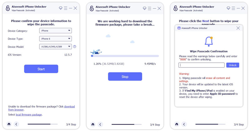 Desbloquear um iPhone 6 Limpar senha Aiseesoft