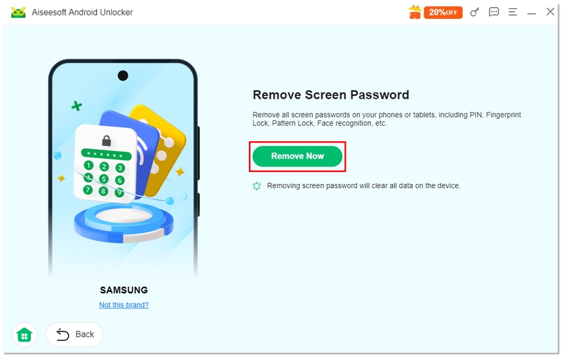 Clique em Remover agora