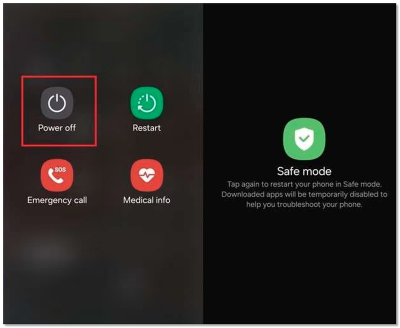 Entre no modo de segurança