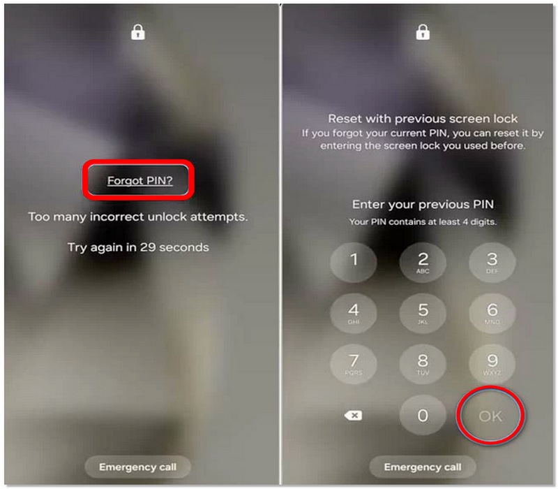 Pressione "Esqueci meu PIN"