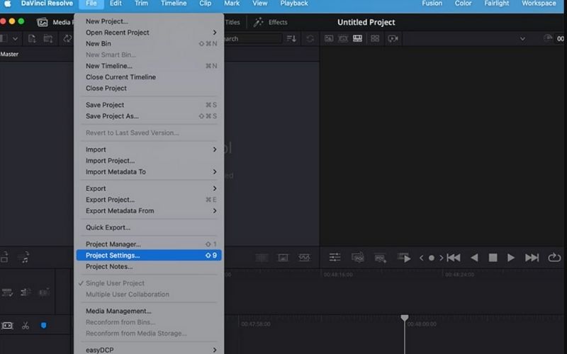 Encontrar configurações do projeto