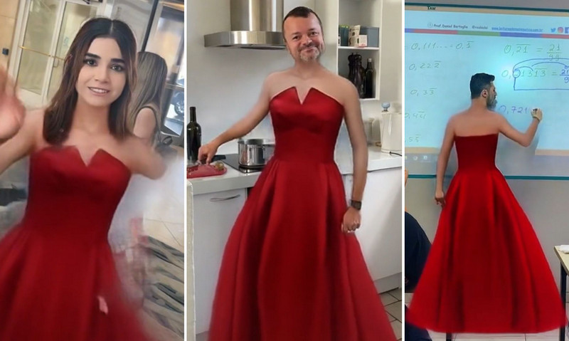 Filtro de vestido vermelho