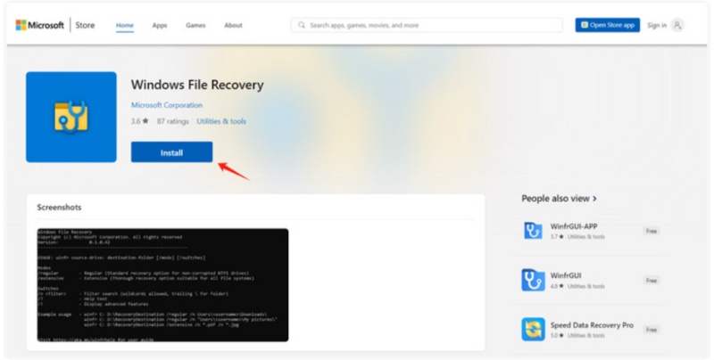 Instale o Windows File Recovery