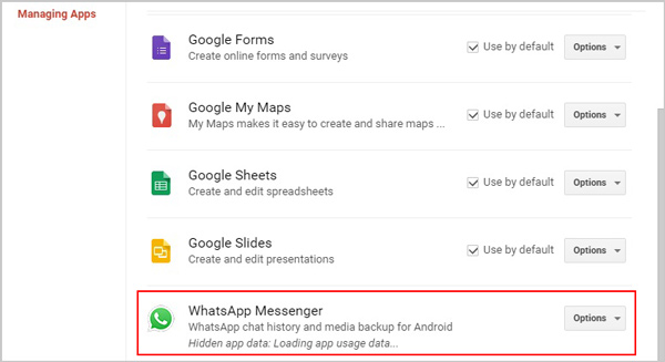 Veja o backup antigo do WhatsApp no ​​Google Drive