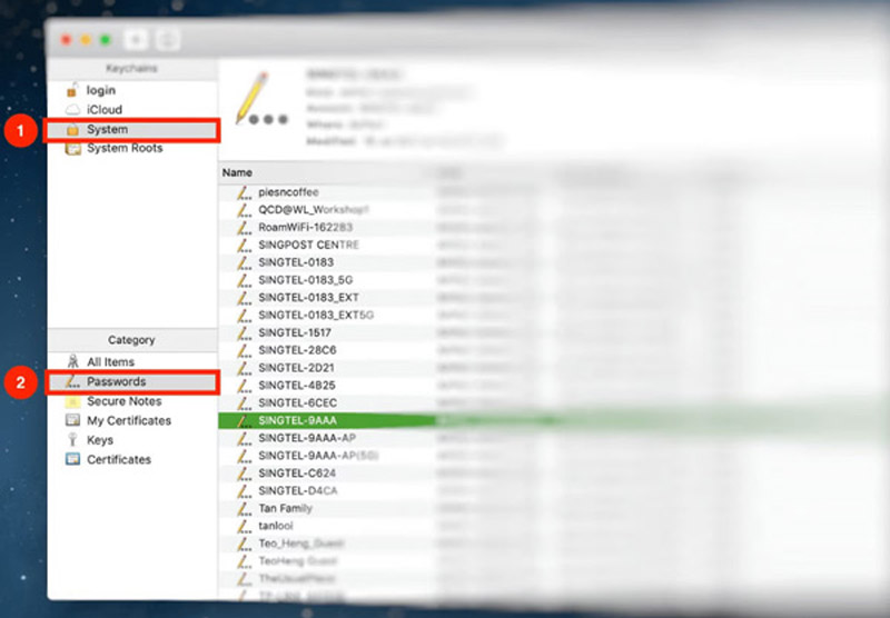 Mostrar senhas de chaveiro do Mac