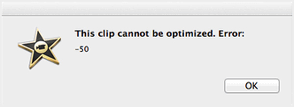 Erro 50 do iMovie