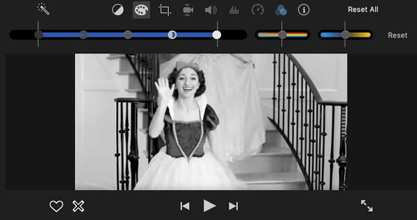 Filtros iMovie preto e branco