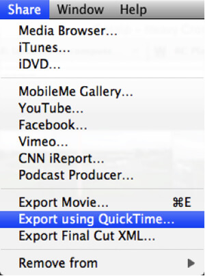 iMovie para iDVD com QuickTime