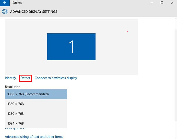 Detectar saída de vídeo inativa no Windows 10