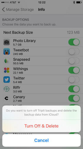 Faça backup de aplicativos do iPhone no iCloud