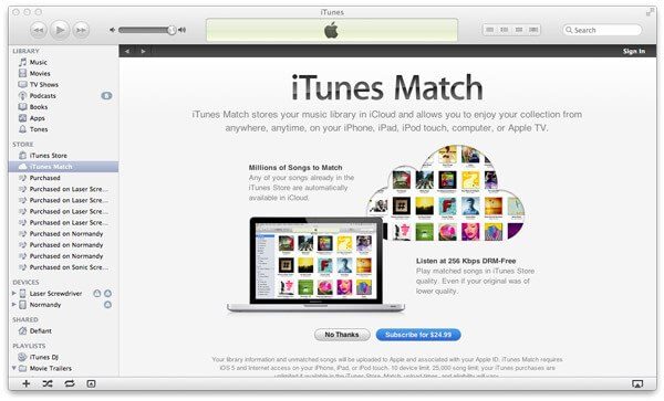 Backup do iTunes Match
