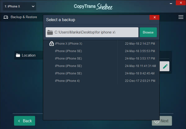 Software de backup do iPhone CopyTrans Shelbee