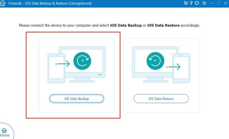 Escolha o backup de dados do iOS