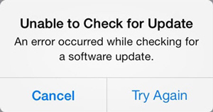 Não é possível atualizar o iOS