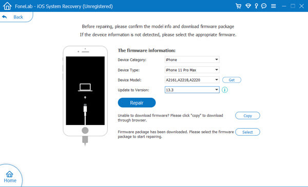 Verificar informações do iOS