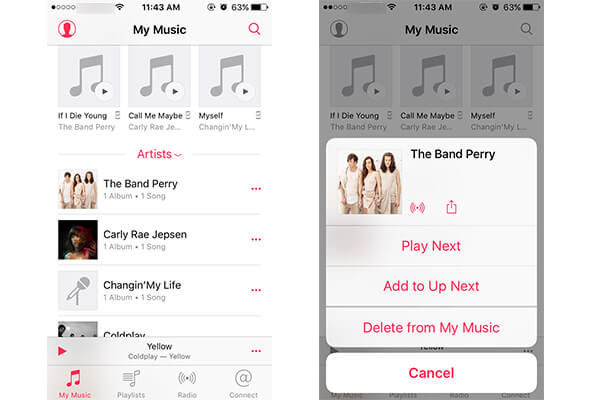 Como excluir músicas do aplicativo de música do iPhone