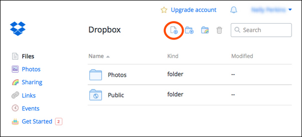 Dropbox Enviar foto